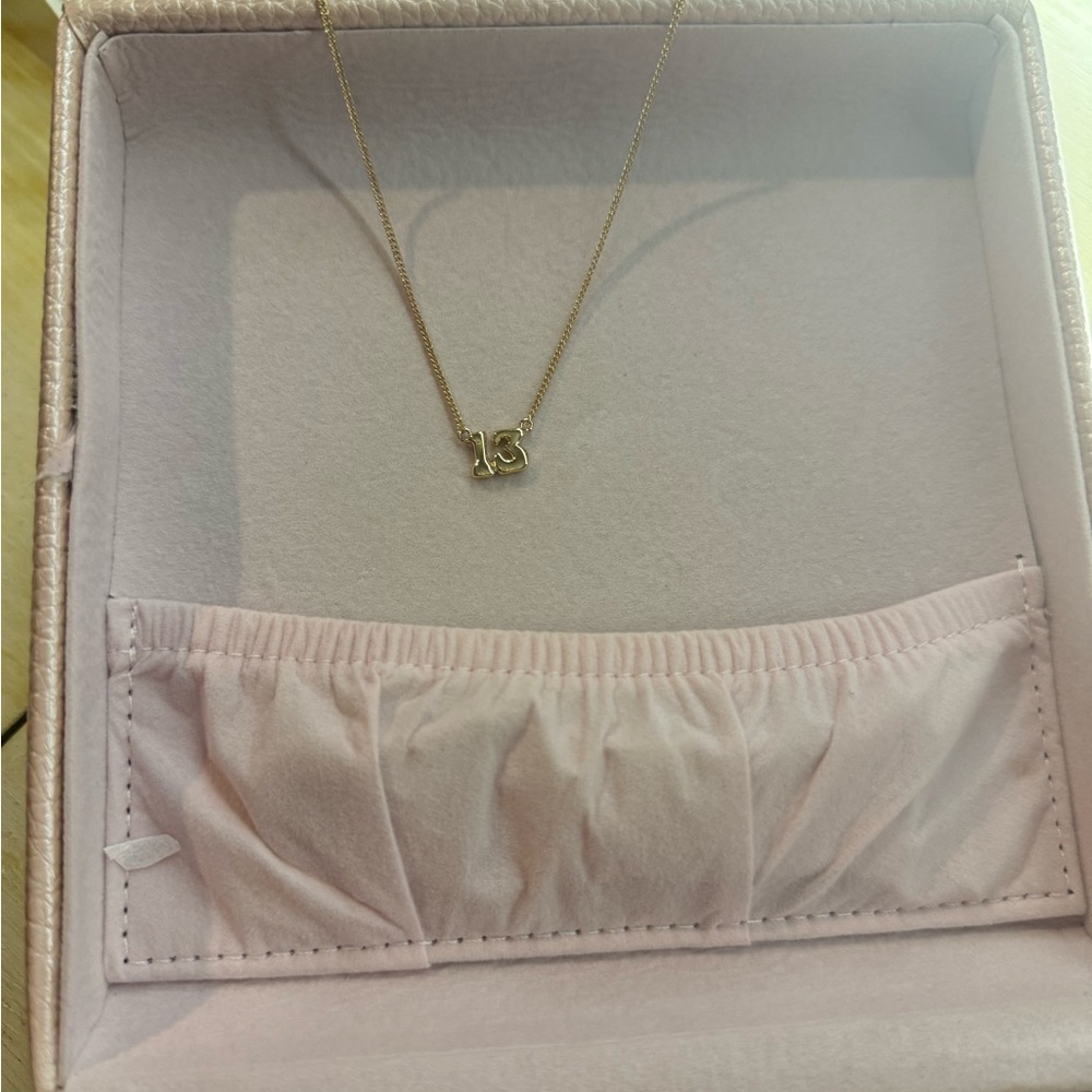 Altar'd State Gold Necklace with '13' Pendant